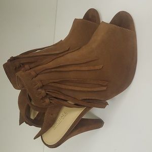 Michael Kors Dark Sand Open Toe Heels Size 9M